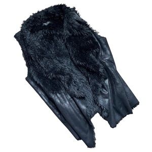Black Faux Fur Vest